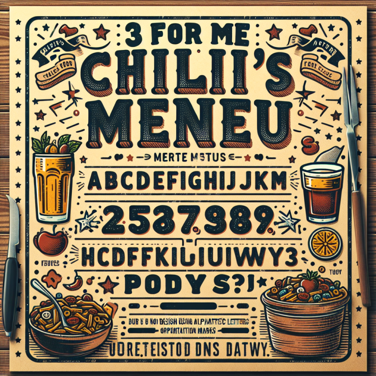 3 For Me Chiliʼs Menu First Letter Capital Of Every Word Do Not Use Full Stop