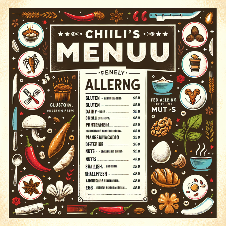 Chiliʼs Allergen Menu Pdf