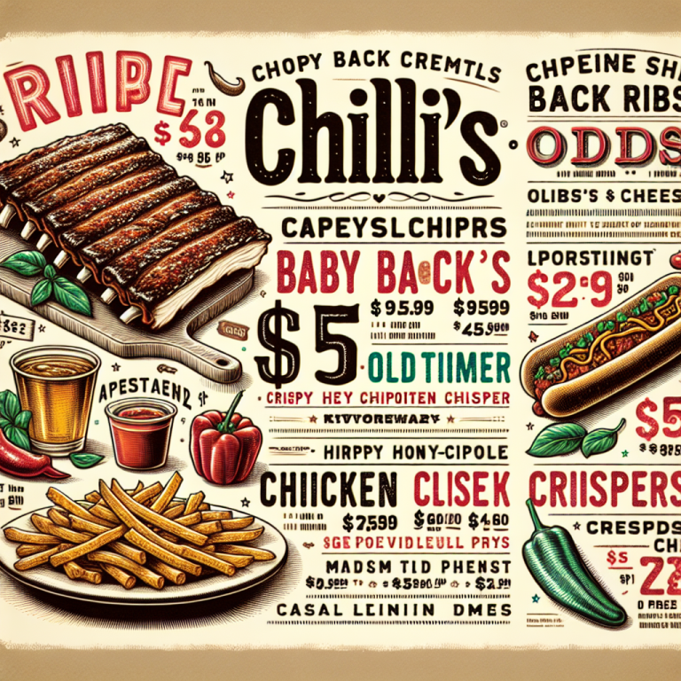 Chili’s Restaurant Menu With Prices