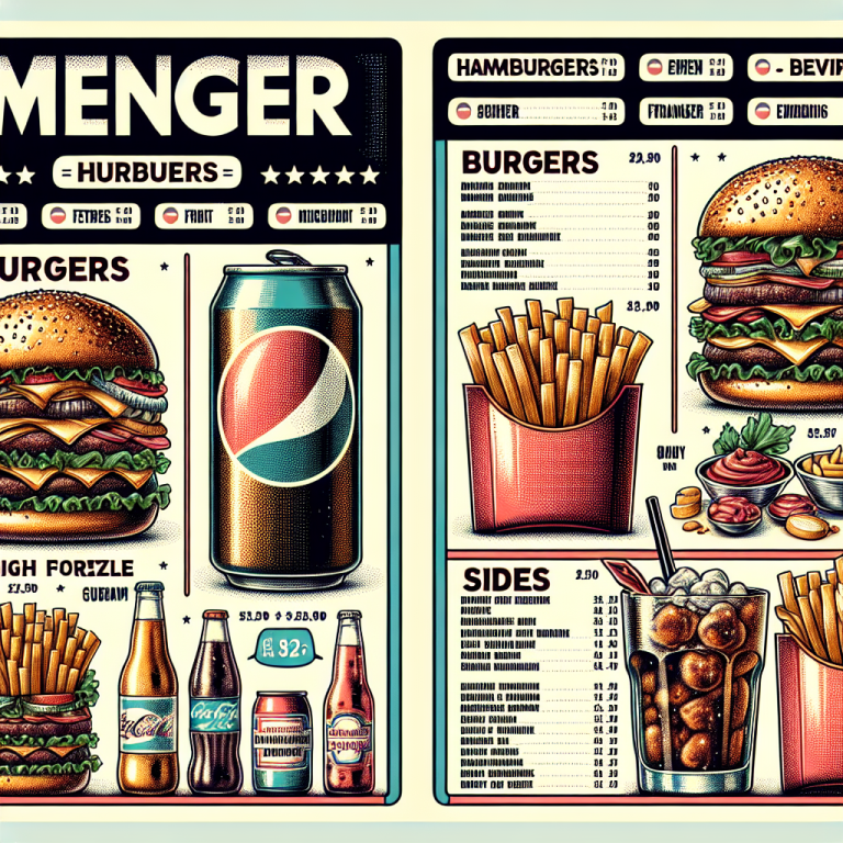 WendyʼS Hamburgers Menu