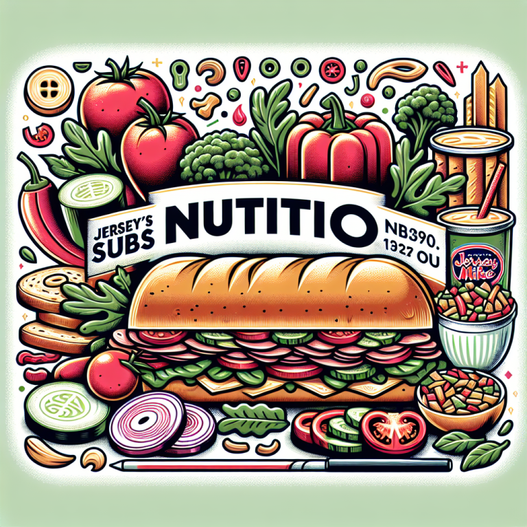 Jersey Mike’s Subs Menu Nutrition