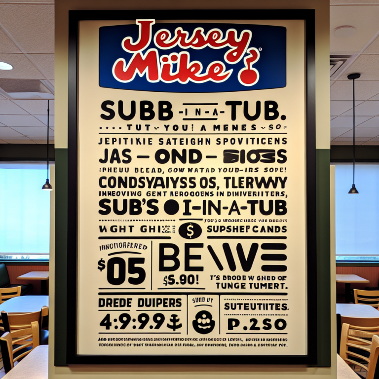 Jersey Mike’s Sub In A Tub Menu With Prices