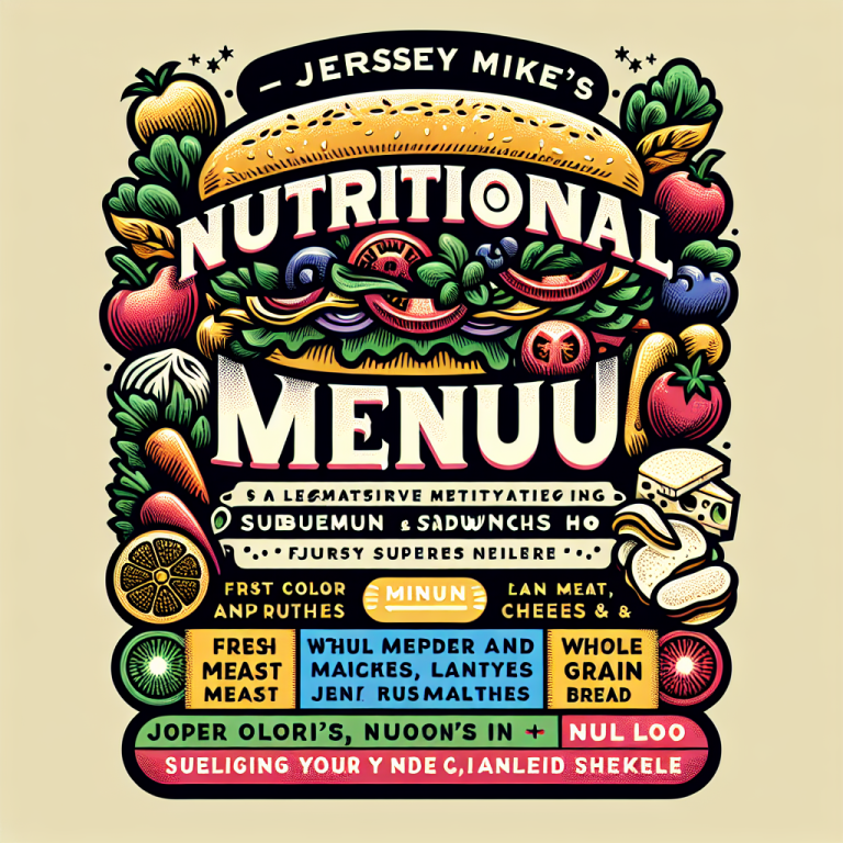 Jersey Mike’s Nutritional Menu