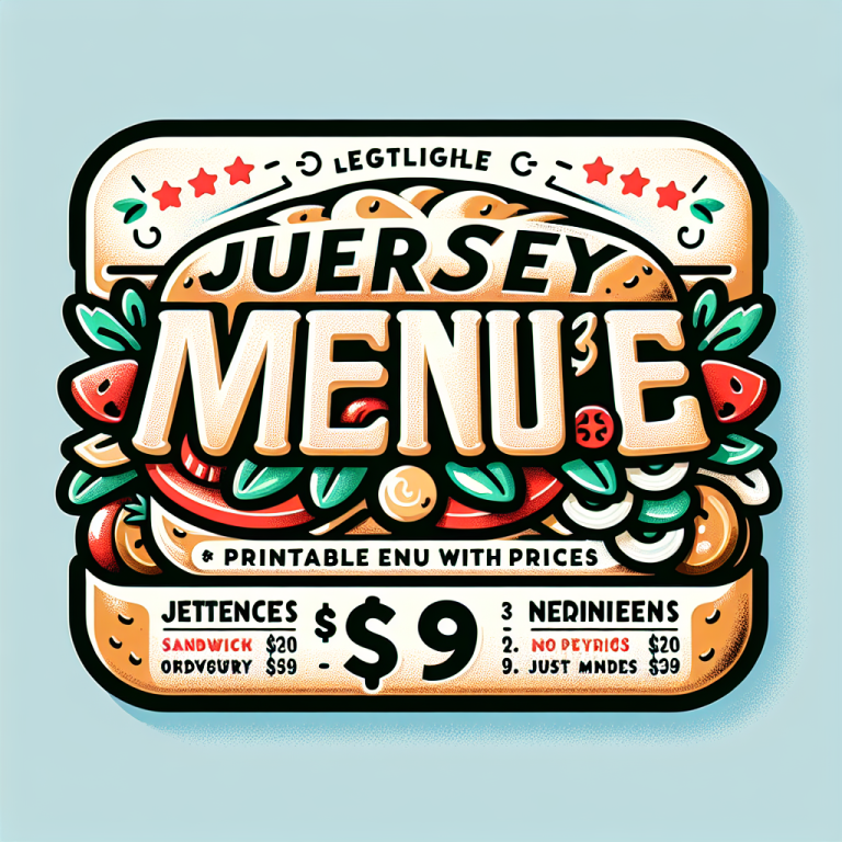 Jersey Mike’s Printable Menu With Prices