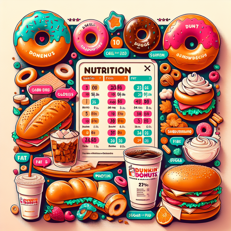 Dunkin Donuts Menu Nutrition