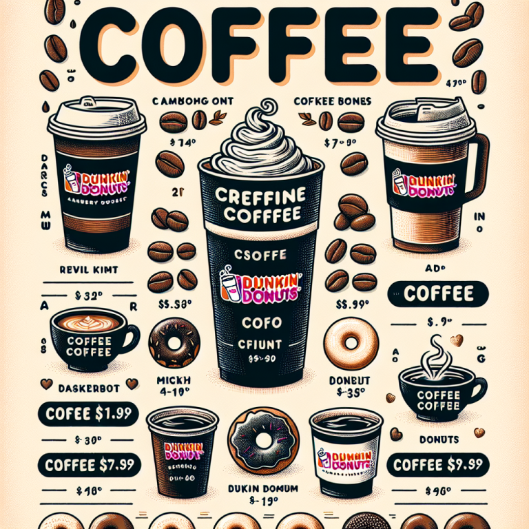 Dunkin Donut Coffee Menu