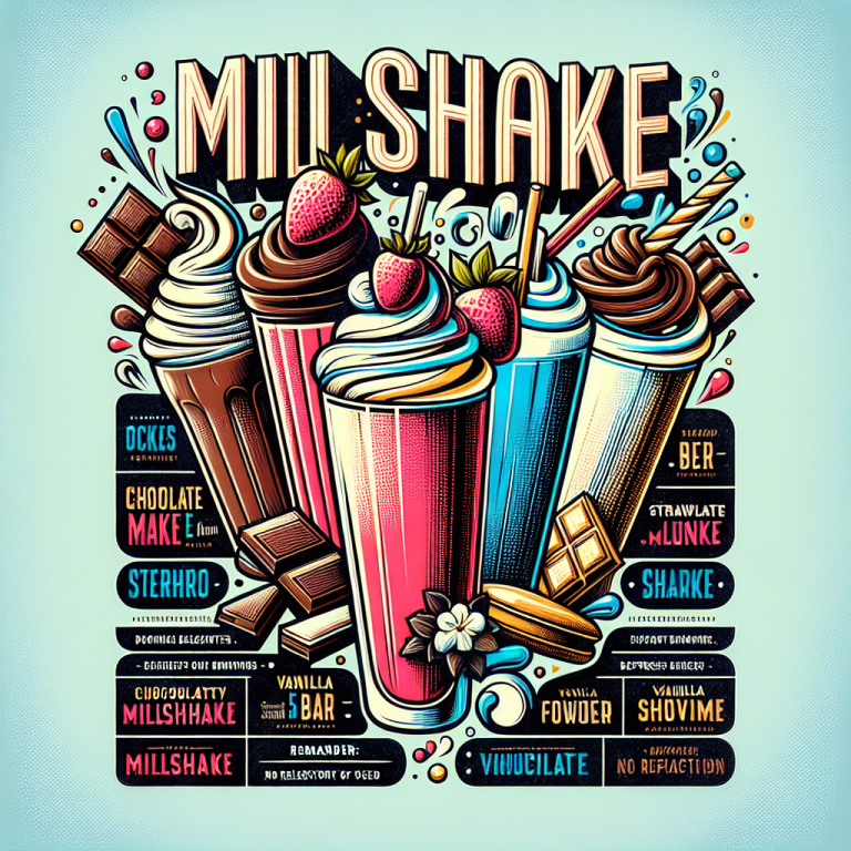 Sonic Milkshake Menu