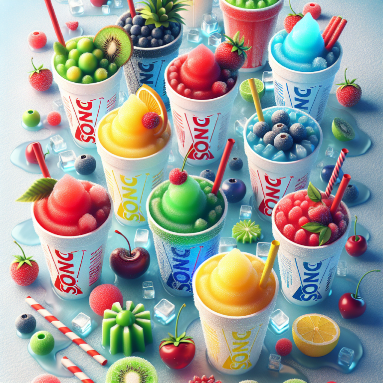 Menu Sonic Slush Flavors