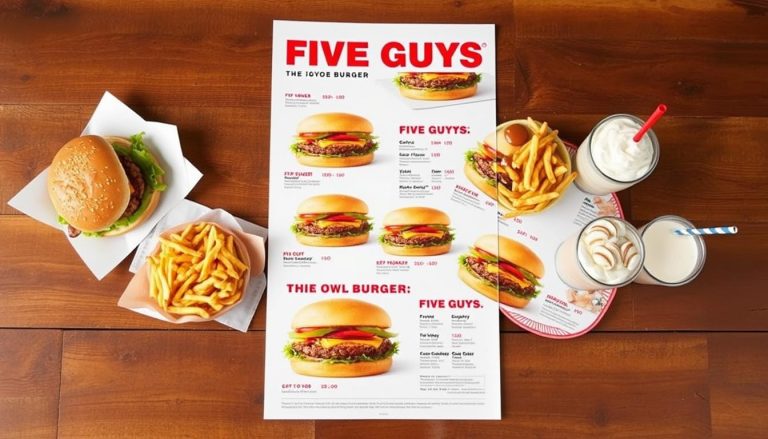 Five Guys Burger Menu