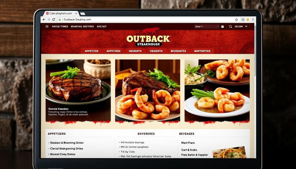 Online menu Outback Steakhouse