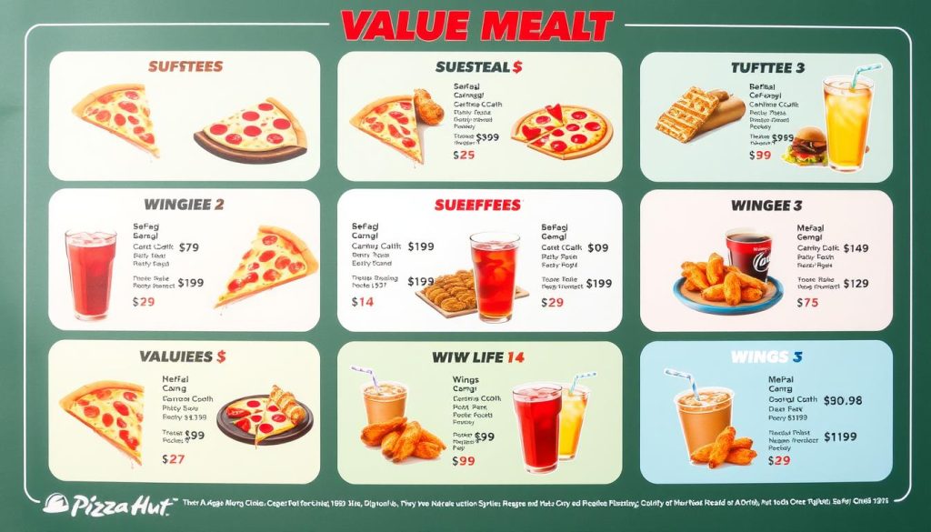 Pizza Hut prices and value meals chart