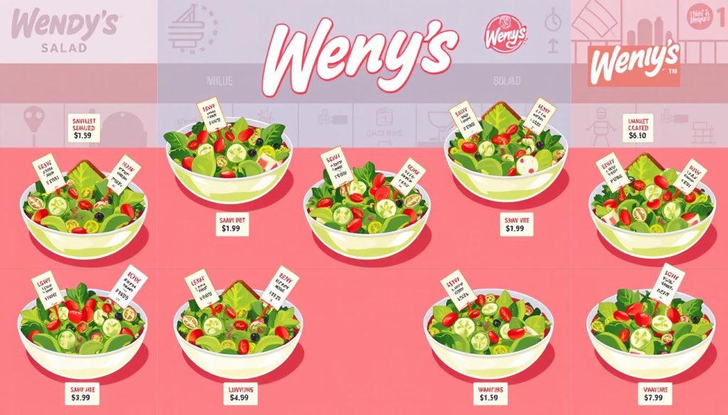 Salad price differences at Wendy's