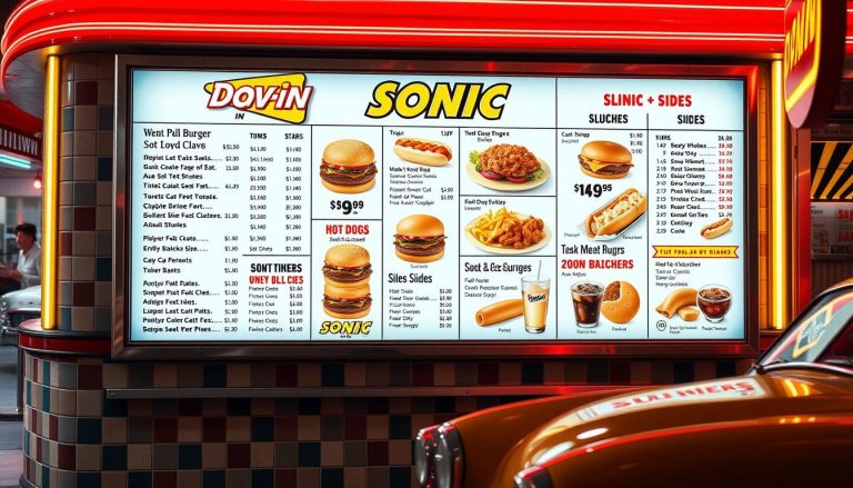 Sonic Drive In Menu