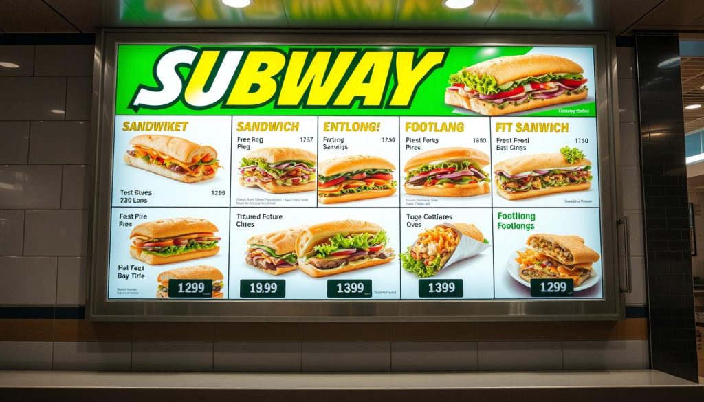 Subway menu prices