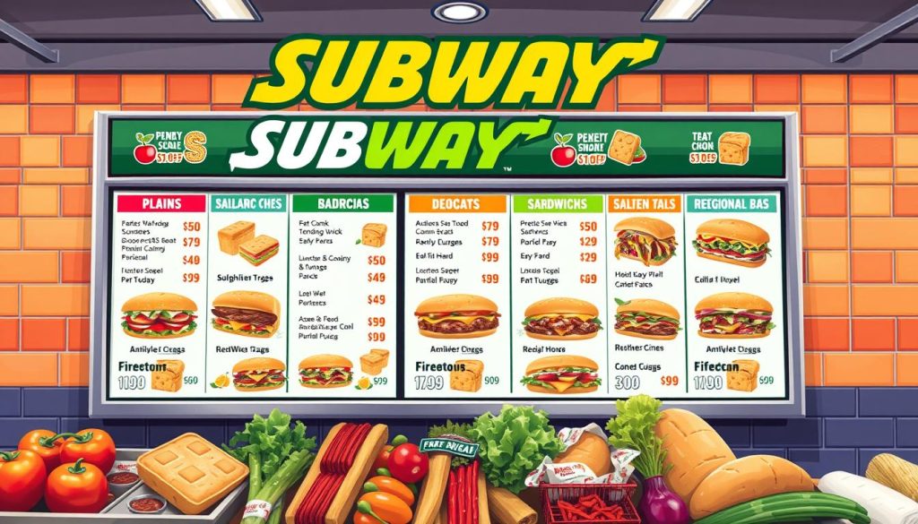 Subway menu prices by region