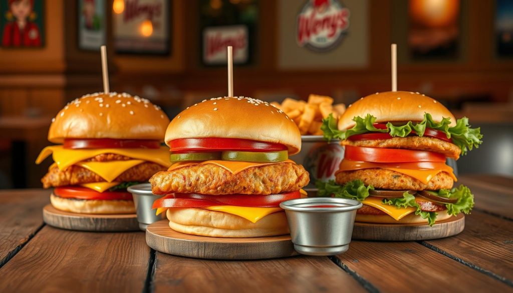 Wendy's burger selection